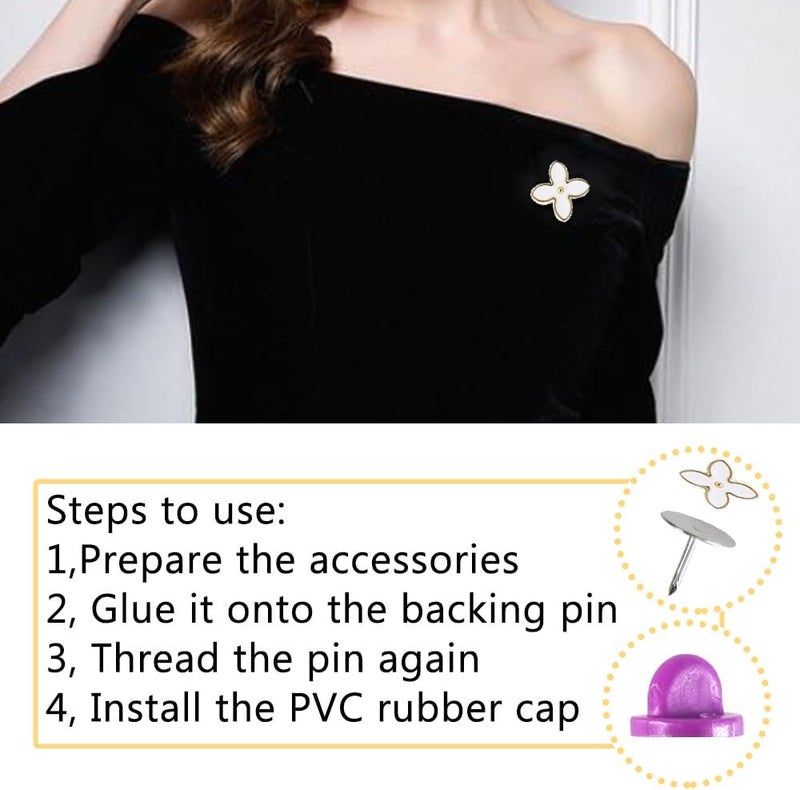 Ruidee 200 Pieces/100 Set Rubber Pin Backs with Tie Tacks Blank Pins, PVC Rubber Pin Back for Uniform Badges Backing Holder Clasp Lapel Pin（Grape Purple） - Image 4